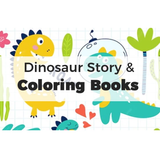 Dinosaur Story and Coloring Books - eBook with Resell Rights